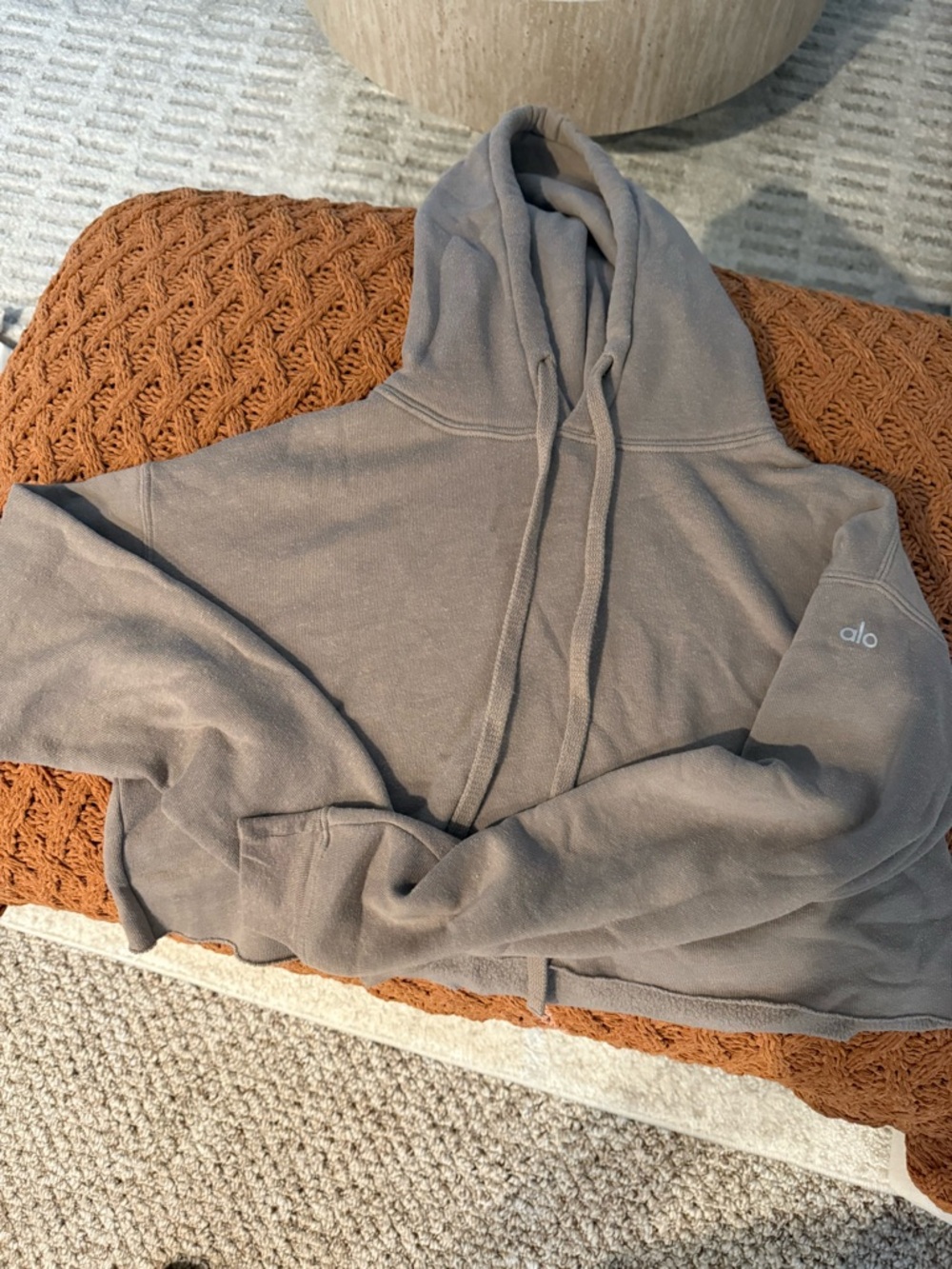 ALO Yoga Women’s Taupe Cropped Hoodie